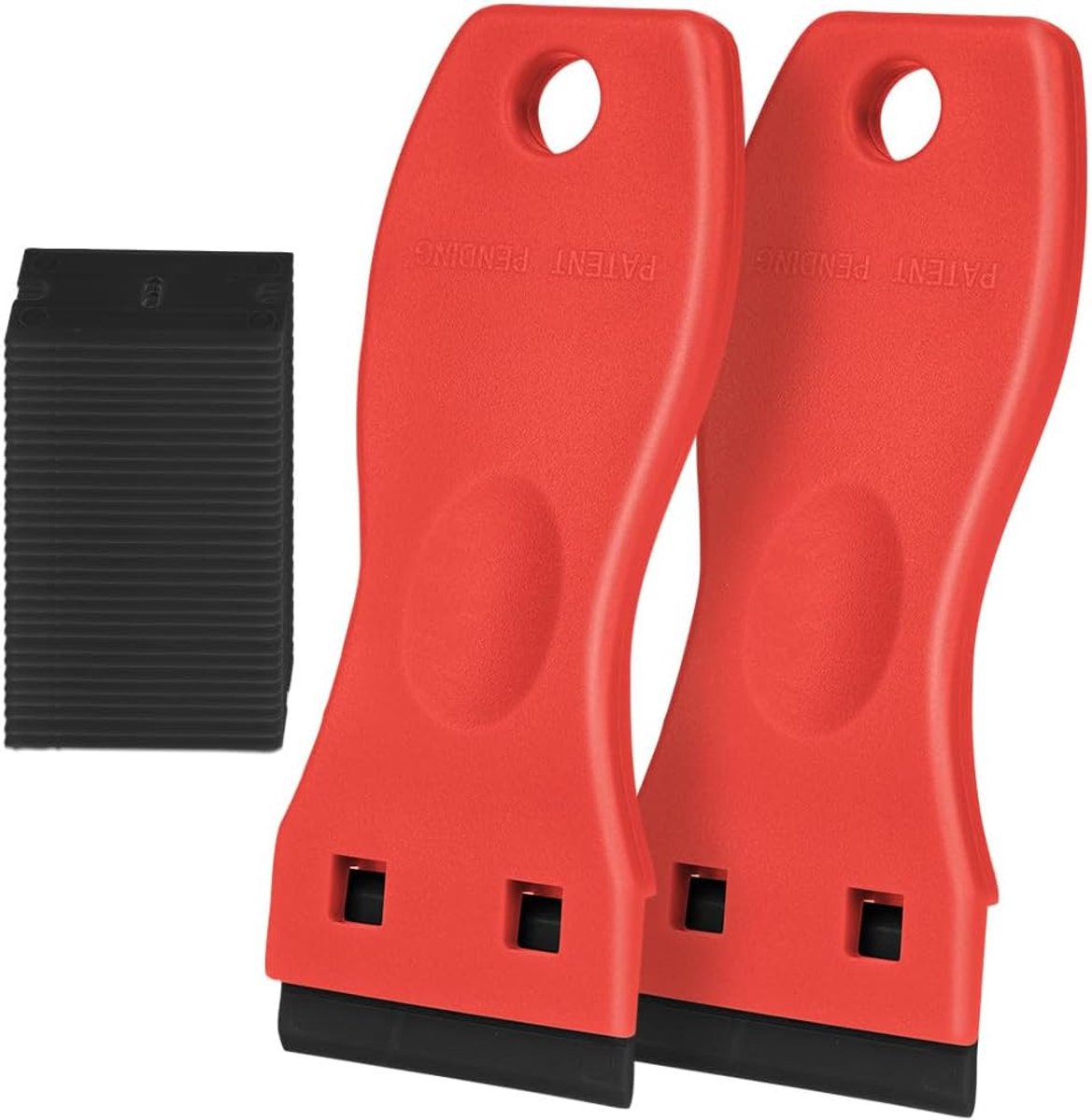 SnelShoppen - 2pcs Plastic Scrapers met 30 Bladen, Raam Scrapers, Keramisch Glas Schraper, Plastic Razor Blade, Krasvrije Schoonmaaktool voor Keuken e