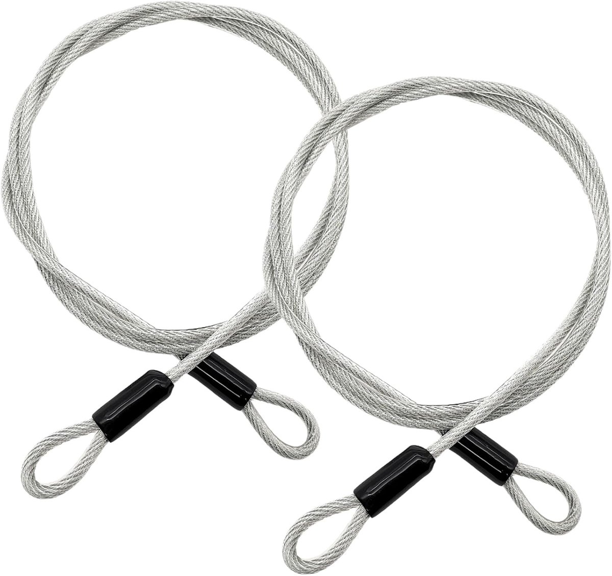 SnelShoppen - 2pcs 5mm Anti-Diefstal Loop Kabel - RVS Veiligheidskabel met 2m Lengte - Duurzaam en Snijbestendig - Geschikt voor Sport, Camping en Tui