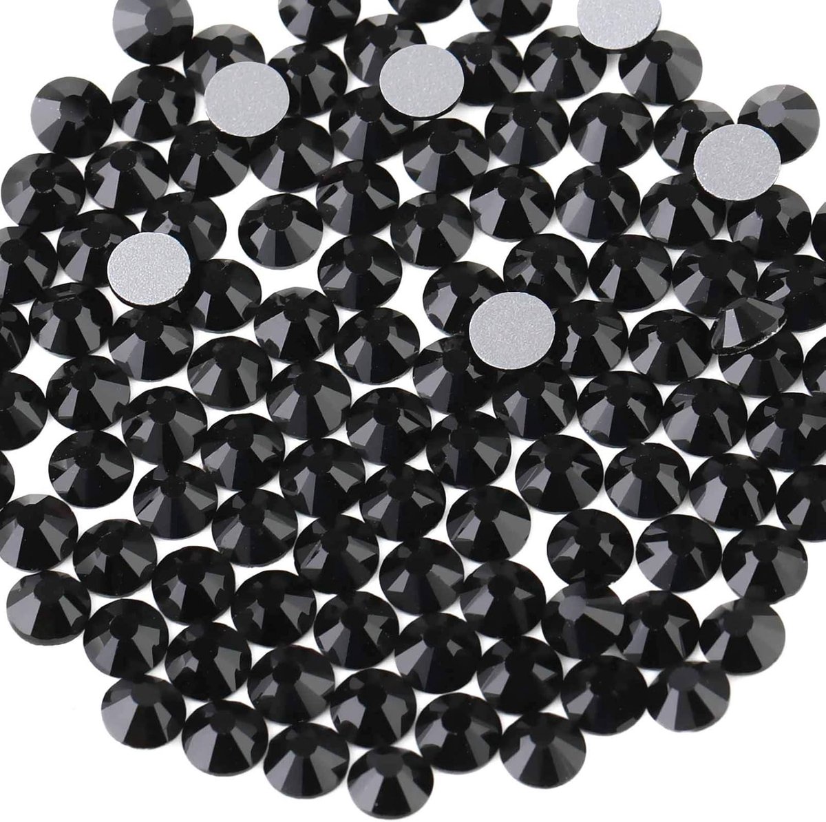 SnelShoppen - 1440 Stuks Flat Back Rhinestones voor Nagels Zwart SS10 (2.7-2.9 mm) - Glanzende Crystal Nail Art Decoratie - Perfect voor DIY Handwerk,