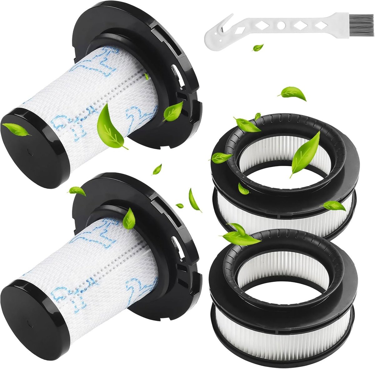 SnelShoppen - Set van 4 Herbruikbare Filters voor Stofzuiger, Compatibel met X-Force Flex 11.60, 12.60, 14.60, 15.60 - Pre + Post-motor Vervanging RH9