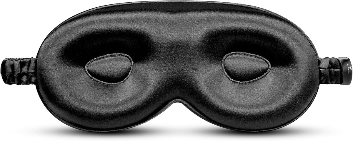 SnelShoppen - 3D Face Mask Silk Anti-Wrinkle Volledige Oogmasker Zwart - Ergonomisch, Ademend, Lichtgewicht, Geschikt Voor Slaap, Reis, Ontspanning
