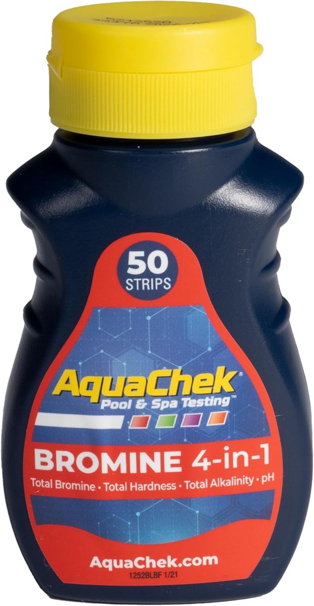 SnelShoppen - AquaChek 4-in-1 Teststrips voor Zwembad, Spa en Hot Tub - 50 Stuks - Geel - Snel en Nauwkeurig Water Testen - Test voor Bromine, pH, Alk