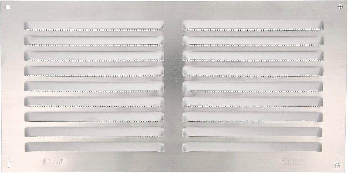 SnelShoppen - Aluminium Ventilatierooster met Muggennet - 150x300mm - Ideaal voor Keuken en Badkamer - Silver - Verbeter Luchtcirculatie