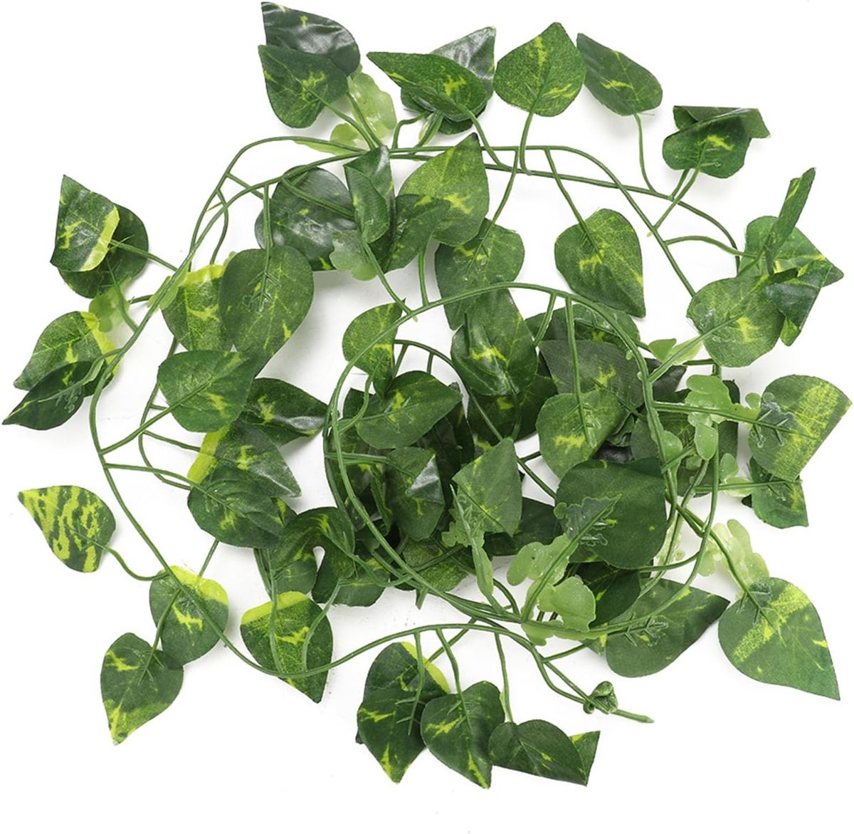 SnelShoppen - 6.89ft Kunstmatige Klimplant Vines met Nep Bladeren Groene Decoratie voor Reptielen en Amfibieën, Flexibele Jungle Vines voor Hagedissen