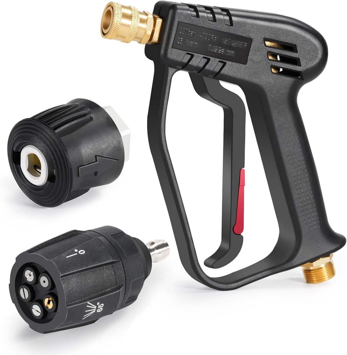 SnelShoppen - Hoge Druk Spuitpistool met Multi-Angle Waternozzle, Car Cleaning Kit, M22 14mm Slangverbinder & 1/4 Inch Quick Coupler voor Auto en Tuin