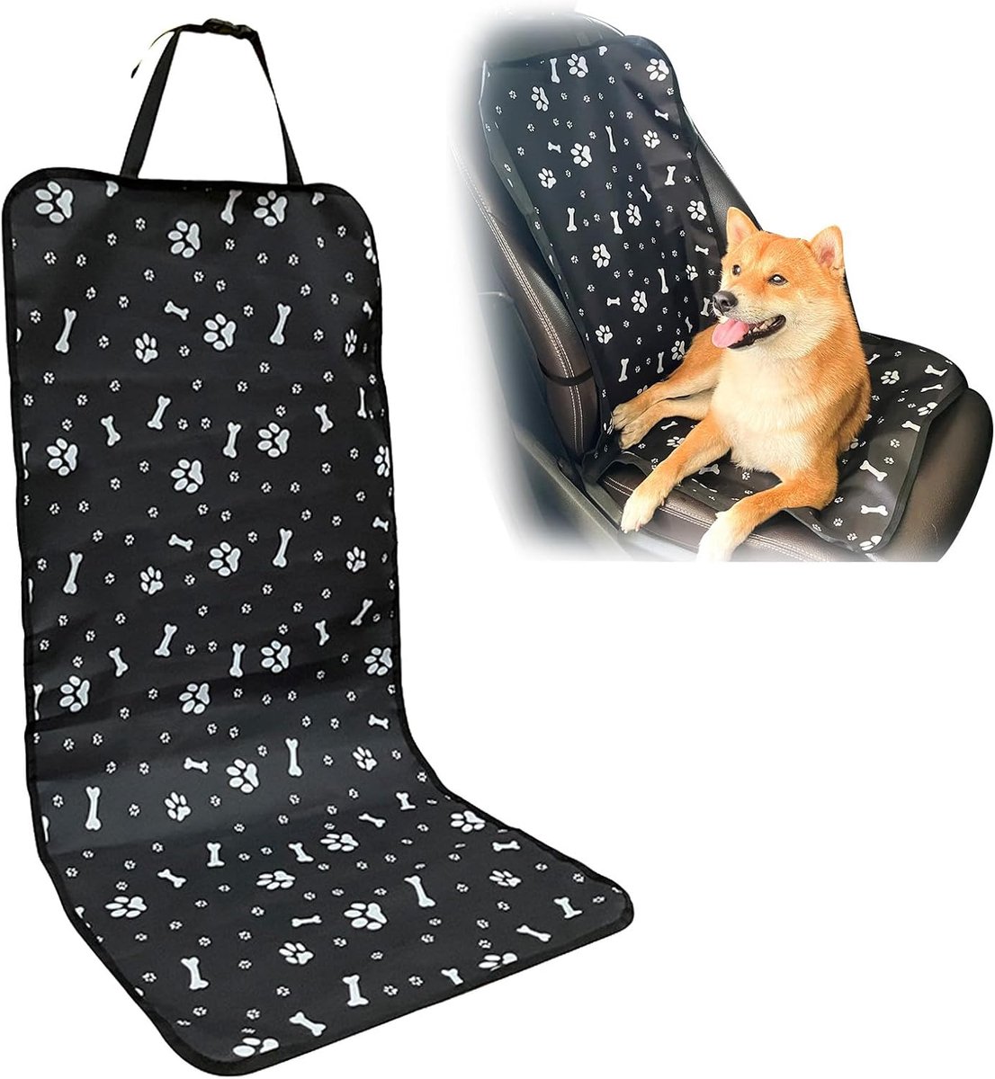 SnelShoppen - Hond Autostoelhoes – Universele Zwarte Beschermhoes voor Voorkant SUV/Truck – 106 x 49 cm – Slijtvaste Oxford Stof – Eenvoudig Schoon te