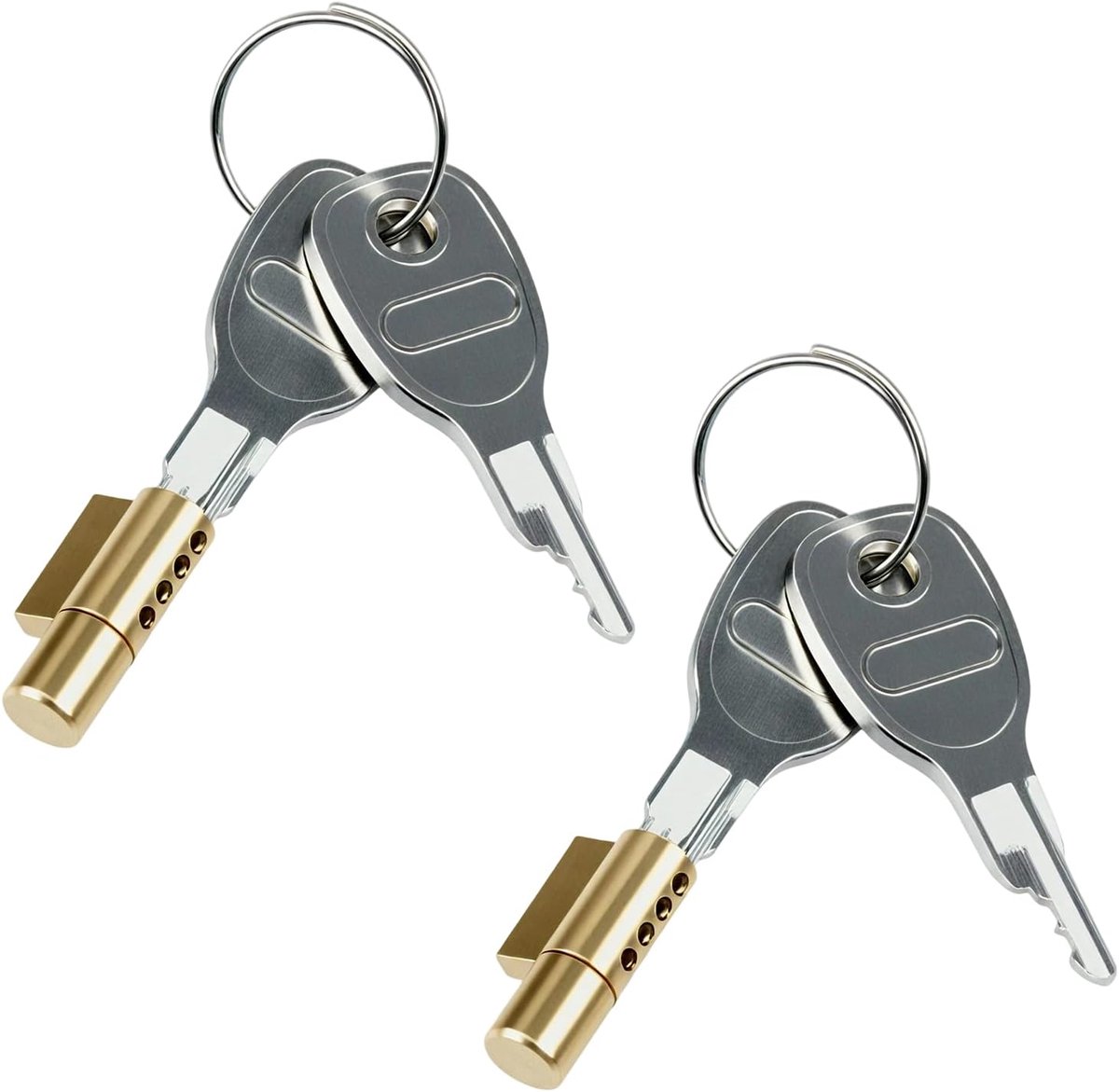 SnelShoppen - Trailer Locks Set - 2 Stuks Trekhaaksloten met 4 Sleutels - Geschikt voor 50mm Stalen Koppelingen - Veiligheidsoplossing voor Aanhangers