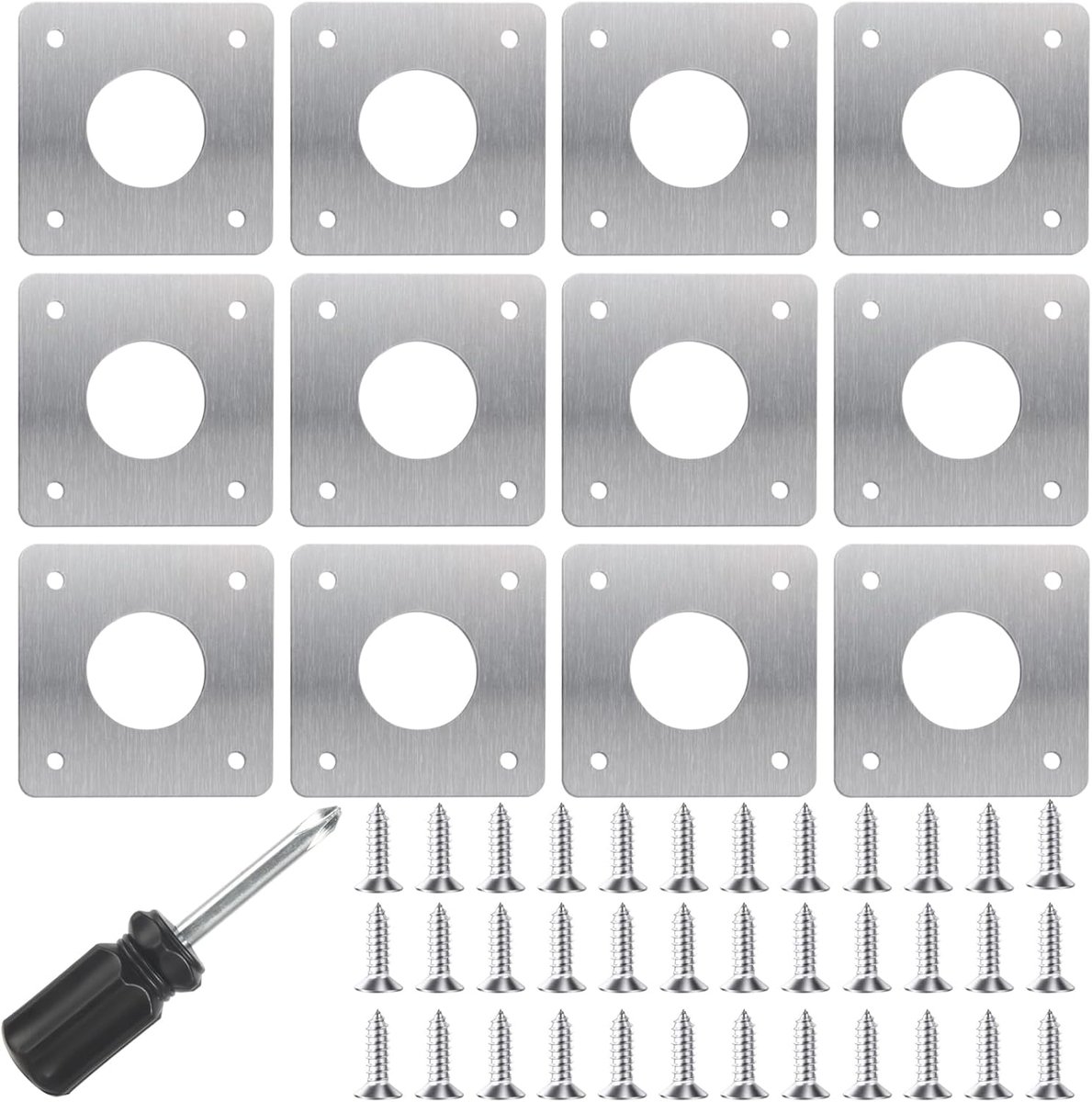 SnelShoppen - 12 Stuks Beschermplaten Vogel Nestkast 32mm, Vogelhuisjes Tuin, Robuuste RVS Platen voor Kleine Vogels, Mezen, Merels, Uilen