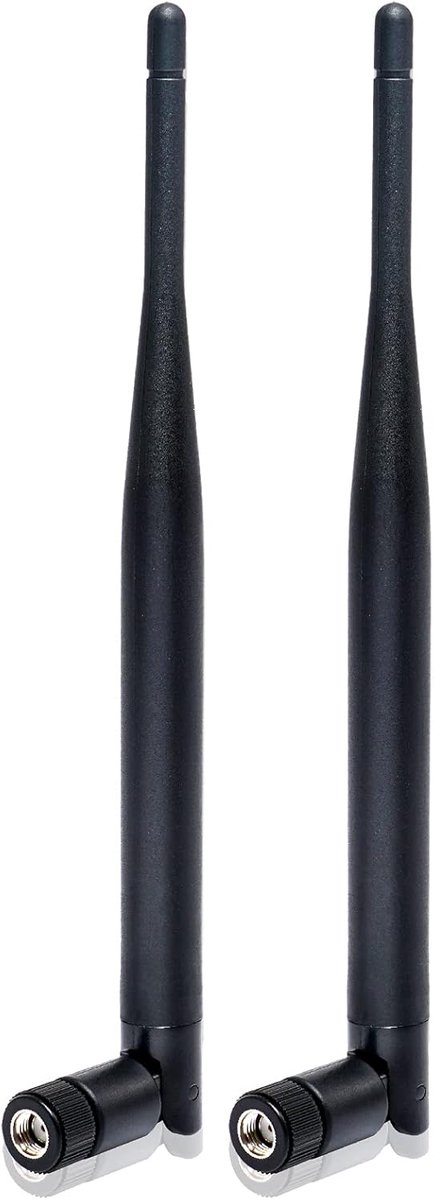 SnelShoppen - RP-SMA WiFi Antenne 6dBi Dualband 2.4GHz 5.8GHz MIMO Antenne voor WiFi Router, PC, USB Adapter, PCI-E Kaarten, Drone en PS4 - Vergroot W
