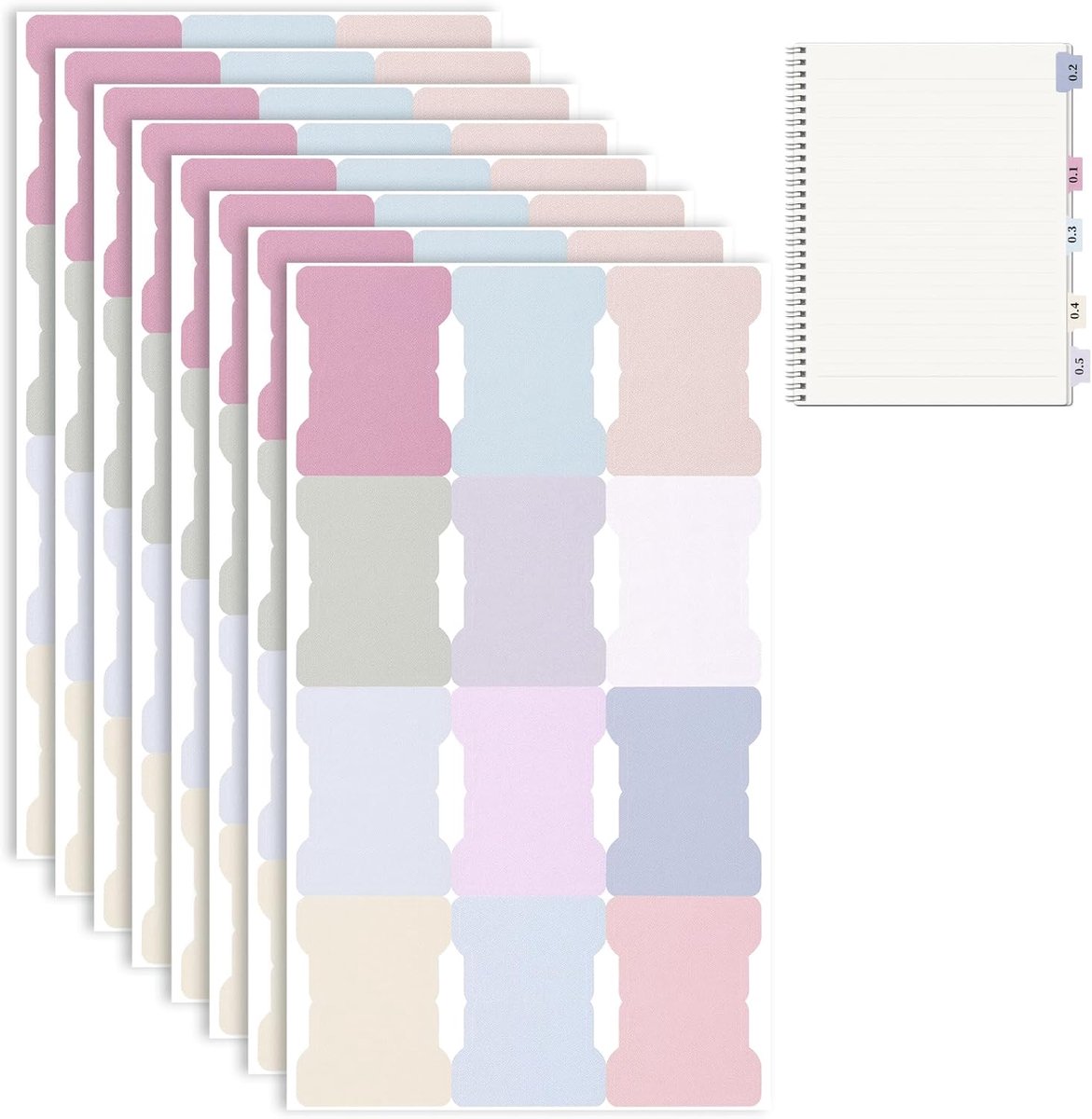 SnelShoppen - 96 Stuks Sticky Index Tabs - Zelfklevende Notitie Flagen - Pastel Maand Tabs - Kleurige Index Tabs voor Labelen en Classificatie - 2.5cm