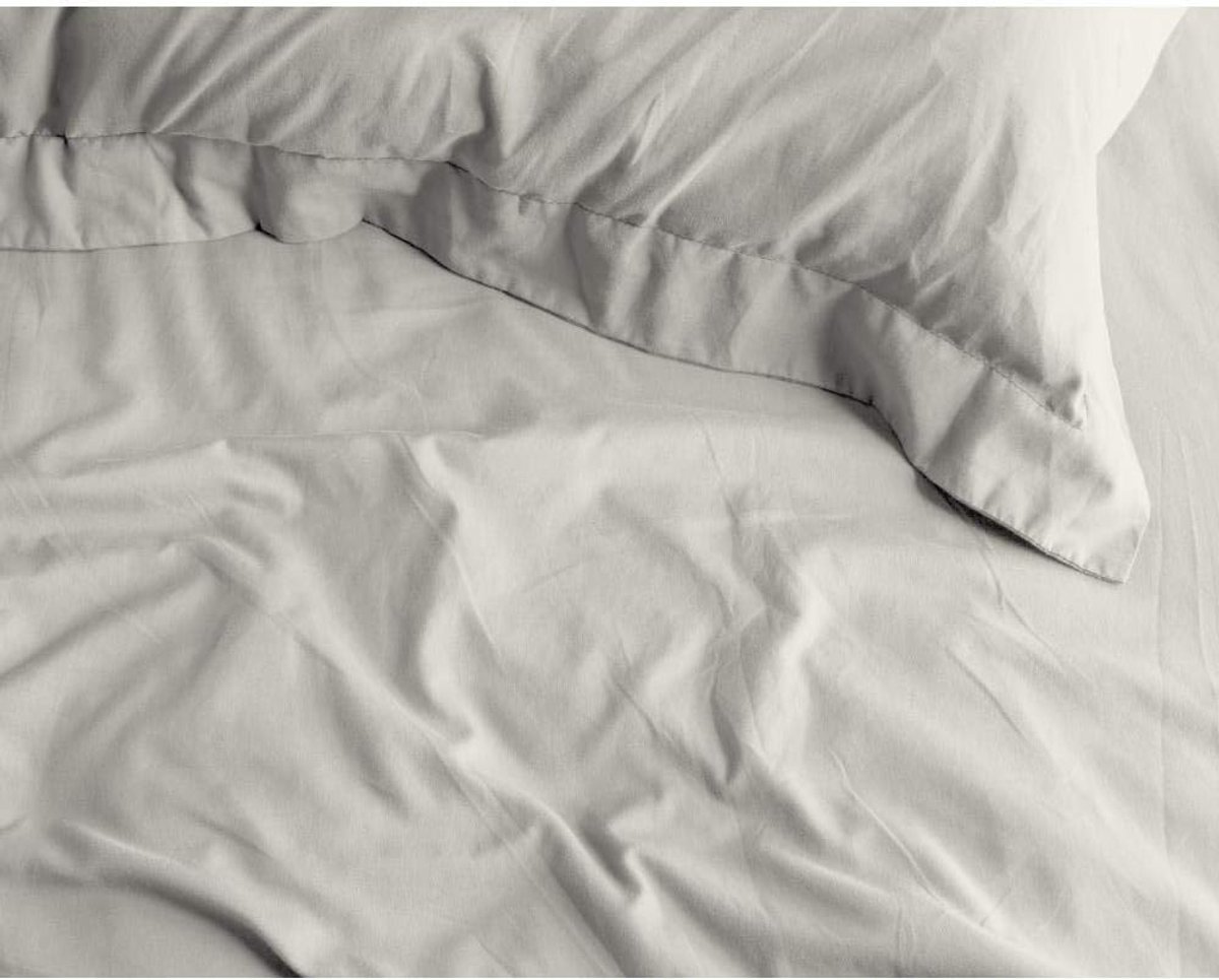SnelShoppen - Fitted Sheet 100% Katoen-Satijn, Zacht als Zijde, Kreukvrij, Perfecte Pasvorm voor Standaard Matrassen tot 30 cm, Crème, Dubbel, 180 x 2