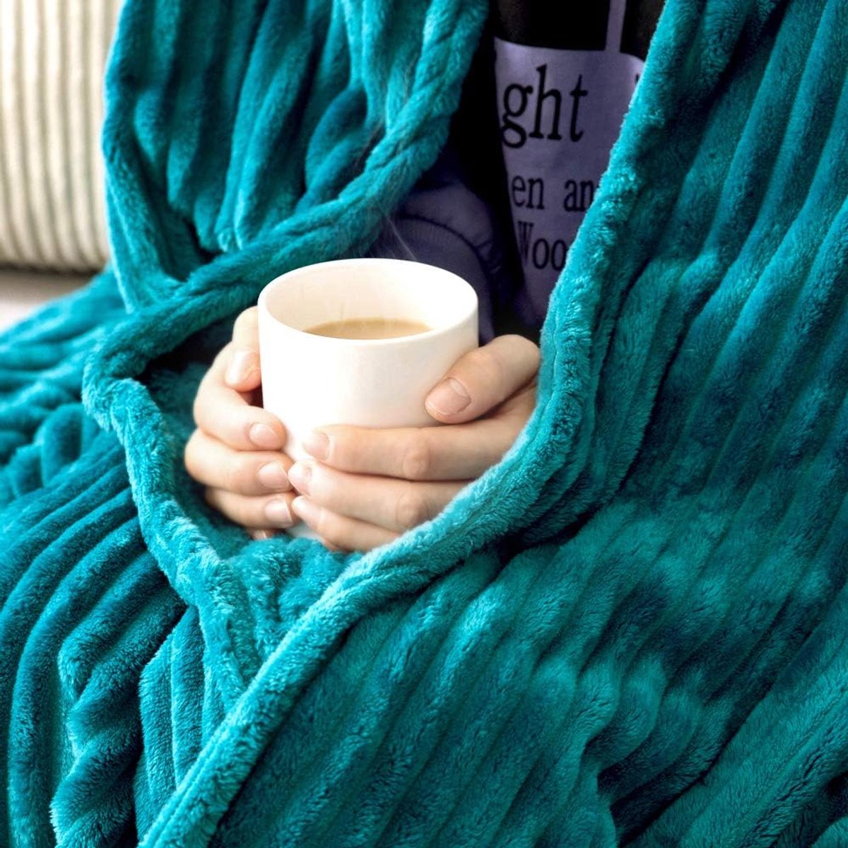 SnelShoppen - Flanel Fleece Plaid 60x80 Inch Lichtgroen - Zachte Warme Gooi Dekens voor Bank, Bed, Reizen, Kinderen, Kussen Accessoires, Fluffy Cordur