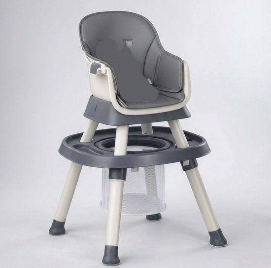 Yummy 12-in-1 Kinderstoel Donkergrijs – Multifunctioneel met Speelblad & Werktafel — afbeelding 5