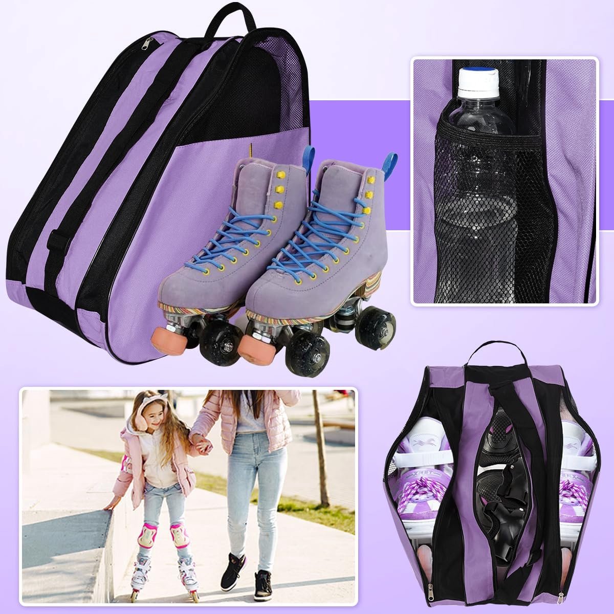 SnelShoppen - Inliner Roller Skates Tas Vrouwen IJshockey Tas voor Volwassenen - Hoogwaardige Oxford Stof, Duurzaam en Slijtvast, Ideaal voor Sport en