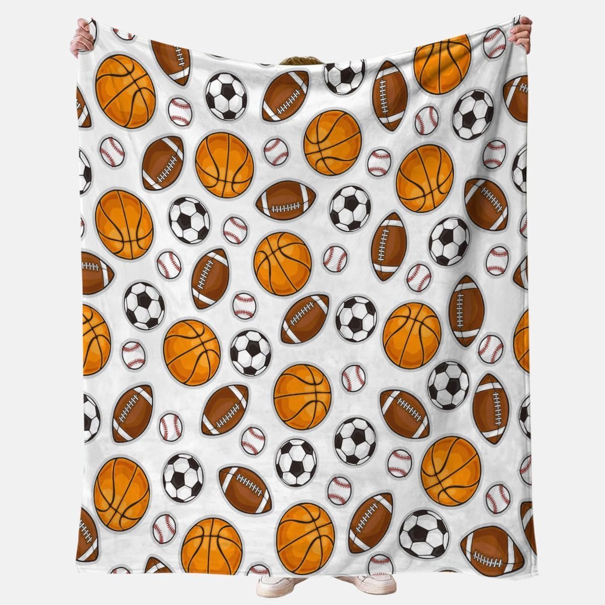 Thijox - Voetbaldeksel Flanel Comfortabel Kinderen 100x150cm met Leuk Anime Motief - Slaapbank Bed Decoratie voor Kids, Gekleurd en Zacht