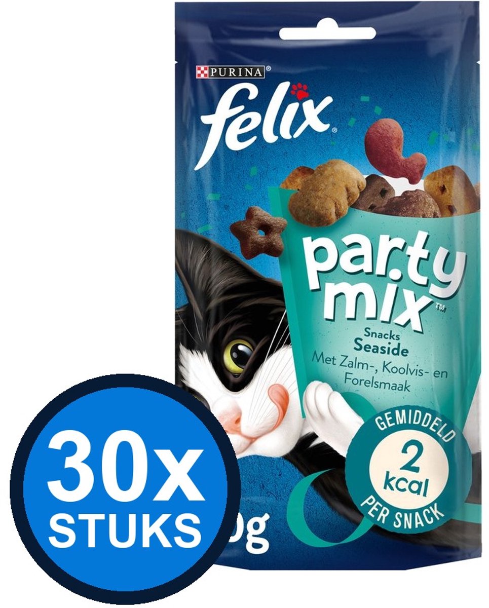 30x Felix - Partymix Seaside Mix - Kattenvoer Snacks - 60 g
