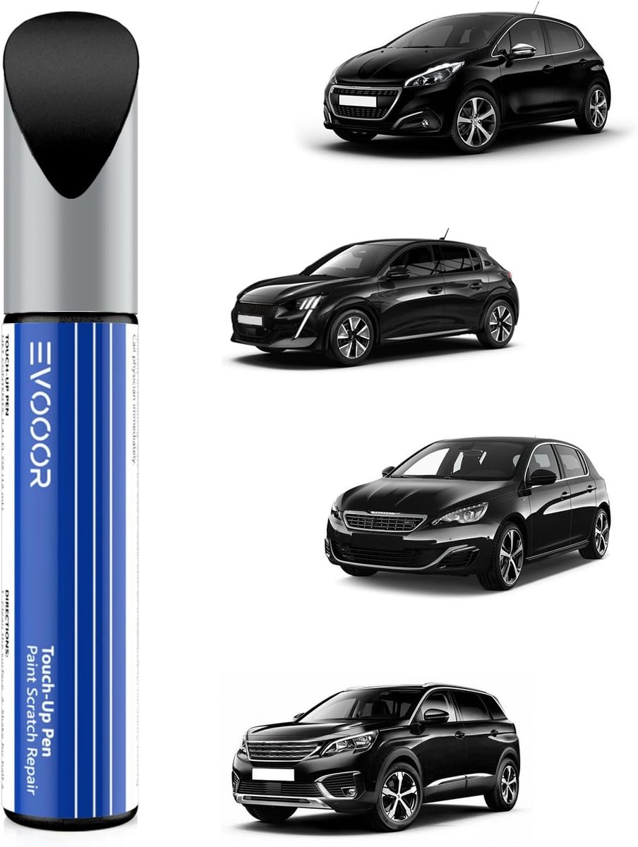 SnelShoppen - KTV Noir Perla Nera Auto Lak Retouche Pen voor Krassen Herstel, Snelle en Eenvoudige Oplossing voor Peugeot, Kleurcorrectie, Rimpel- en