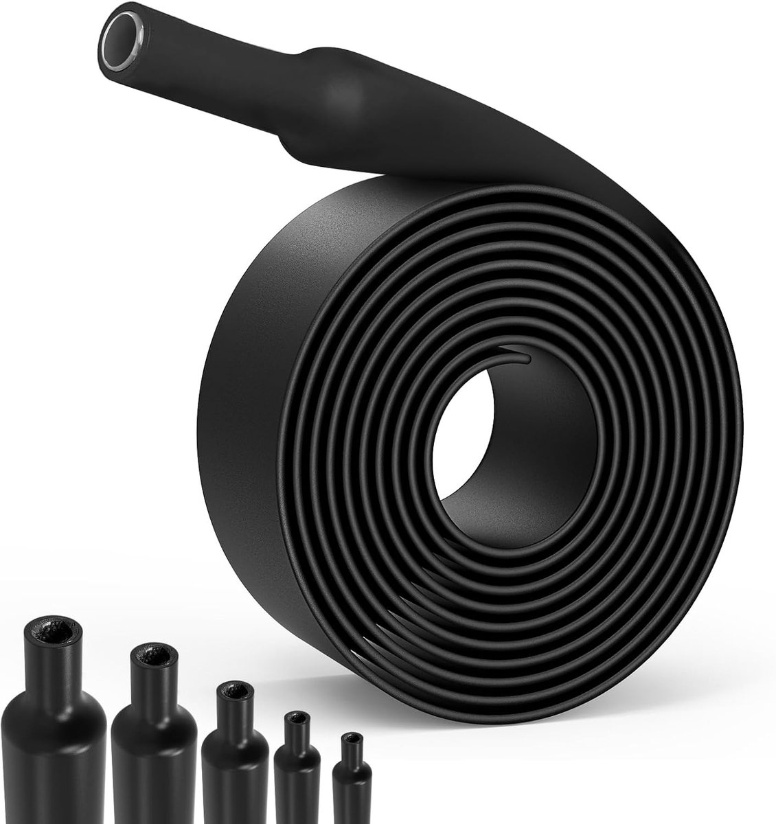 SnelShoppen - Heat Shrink Tubing 4:1 - 2m Ø12/16/20/32/40 mm - Dubbele Wand - Met Lijm - Zwart - Voor Elektronica, Klussen en DIY Projecten