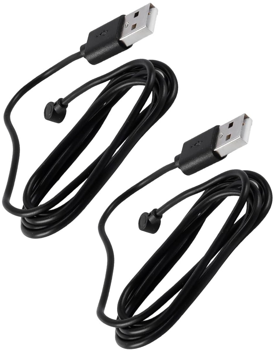 SnelShoppen - 2 Stuks Magnetische Oplaadkabel 4mm Ronde Poort 2 Pin Snelladen voor Smartwatches, Slimme Wearables en Kleine Apparaten