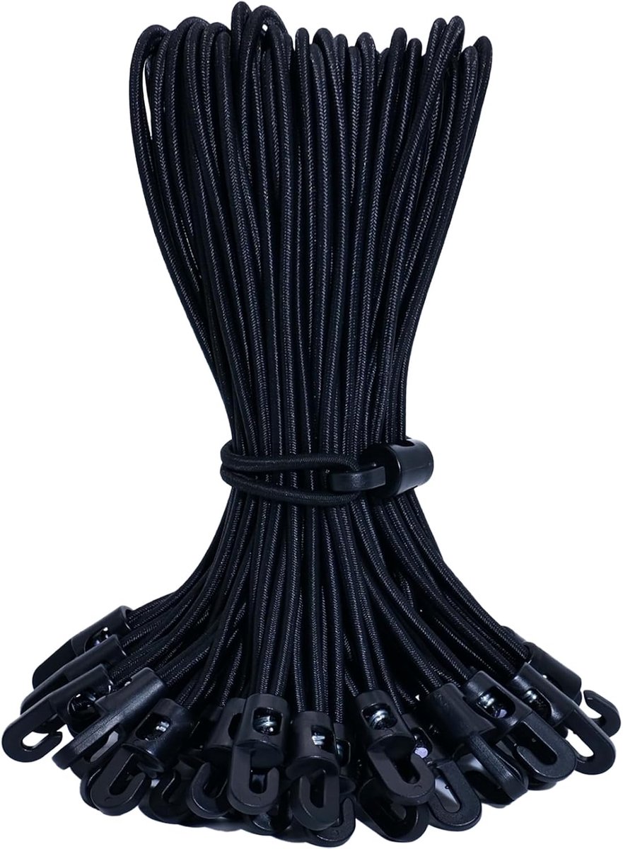 SnelShoppen - Pack van 25 Stretch Rubber met Haak, 30 cm Expander, Rubber Tensioner met Haak voor Multi-Purpose Tarpaulin, Posters, Tent, Banner, Gaze