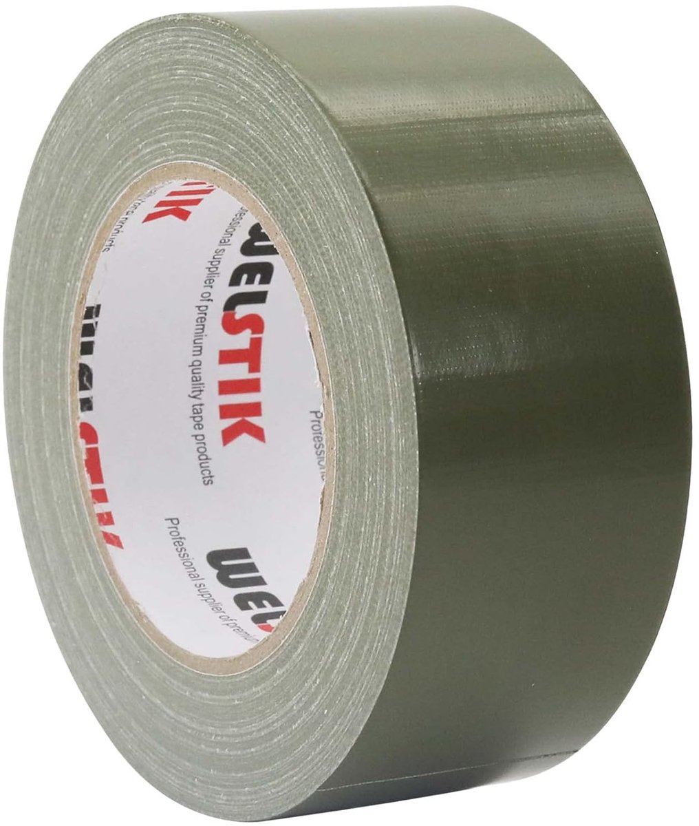 SnelShoppen - Professionele Gaffer Tape Olijfgroen, Waterdichte Plakband 50mm x 41m, Ideaal voor DIY, Reparaties, Creatief Gebruik, Binnen en Buiten