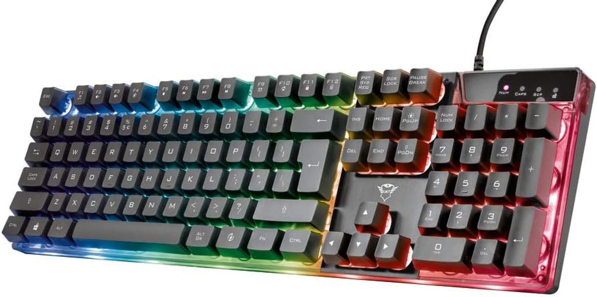 SnelShoppen - Gaming Toetsenbord GXT 835 Azor, Italiaans QWERTY, USB, Anti-Ghosting, RGB Verlicht, Ideaal voor PC, Laptop, Mac, Zwart