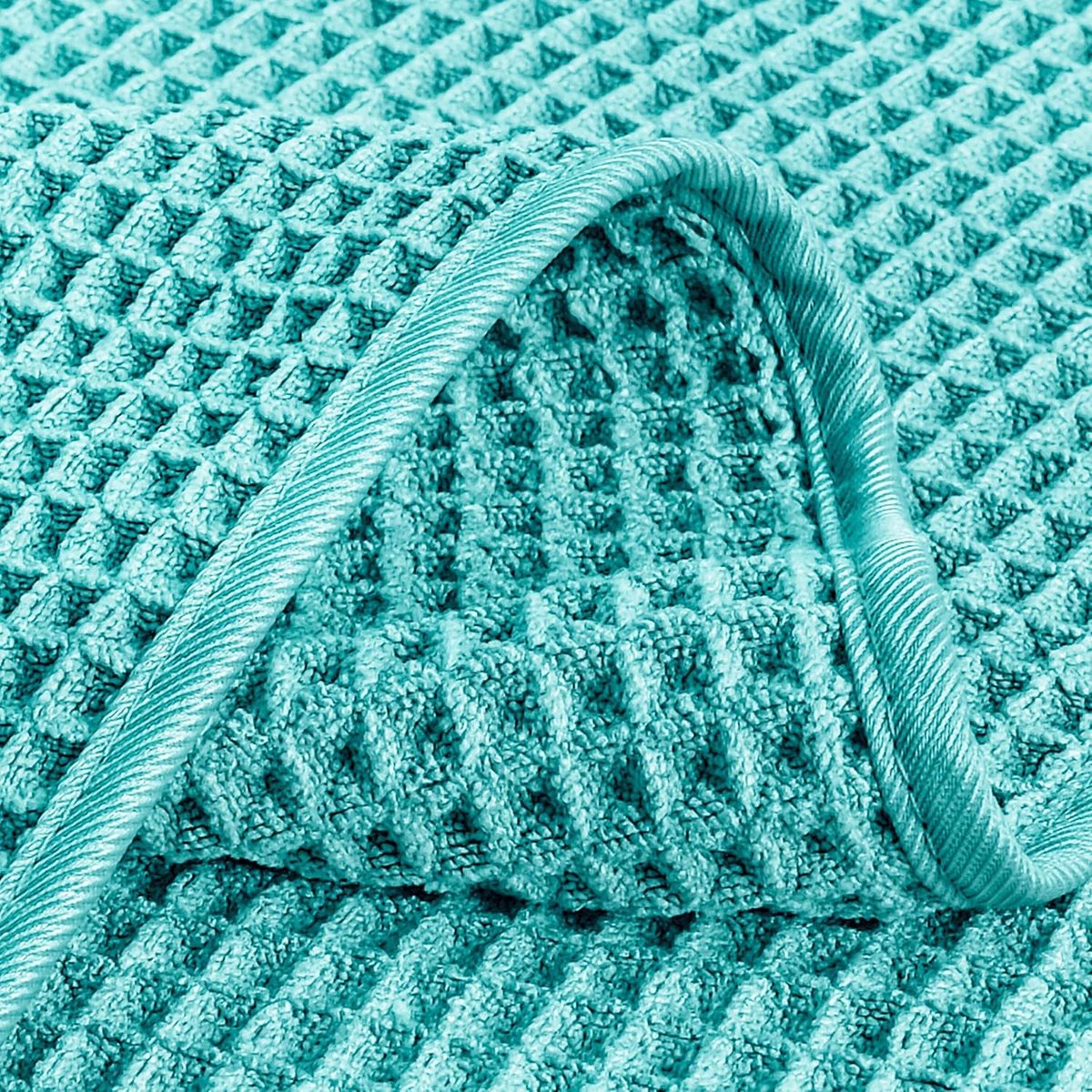SnelShoppen - Set van 4 Microfibre Gezichtsdoeken - Wafelstructuur - 33 x 33 cm - Sneldrogend & Zacht - Ideaal voor Make-up Verwijderen, Dagelijks Geb