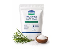 Voetenbad Zout – Nail & Sole Soak – met Tea Tree Oil & Epsom Zout – Verzorging voor Nagels en Zolen – Bij Vermoeide en Zware Voeten