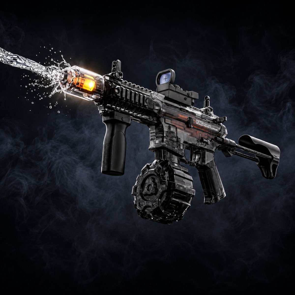 Pistolero Black Storm - Elektrisch Waterpistool - 600 ml - Automatische Waterfunctie - Bereik 8 tot 10 meter