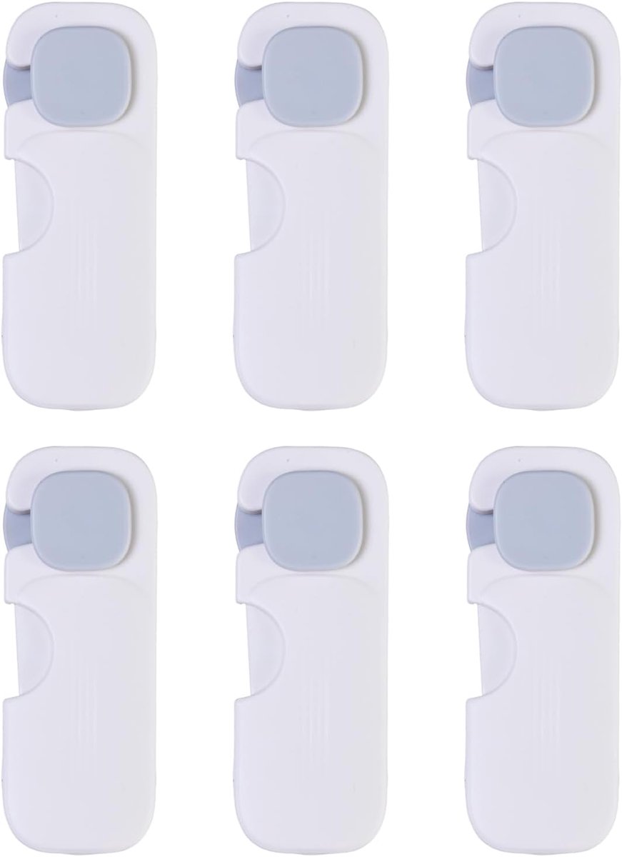 SnelShoppen - 6 Pcs Kind Veiligheidsslot Zelfklevend Koelkastslot Geen Boren Nodig Baby Kastbeveiliging voor Keukenkasten Lades en Koelkasten