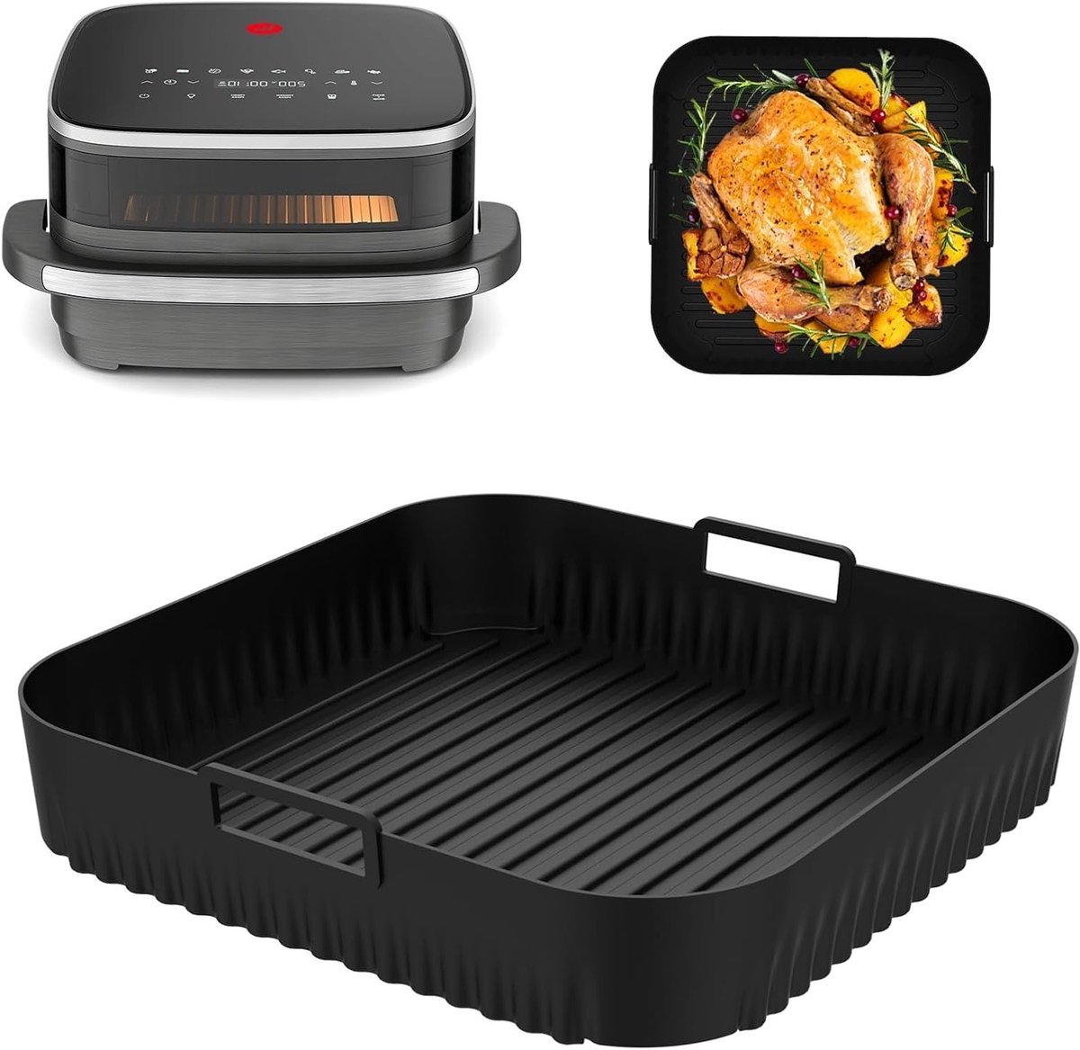 Siliconen Accessoires voor Airfryer, Herbruikbare Vormen met Antiaanbaklaag voor Gemakkelijk Bakken en Koken in de Airfryer