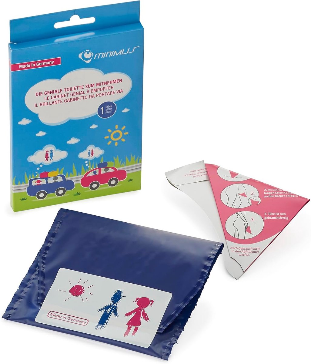 SnelShoppen - Minimus Wegwerp Toiletten voor Kinderen - Hygiënische Urine Tunnel voor Reizen, Kamperen en Buitenactiviteiten - Absorbeert tot 450 ml (