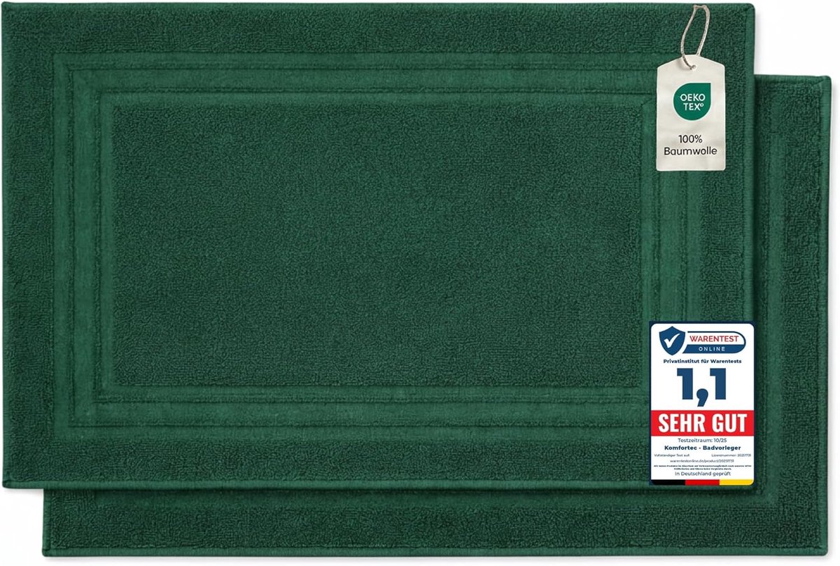 SnelShoppen - Komfortec Badmat Set 2 Stuks - 100% Katoen - 600 GSM - Zachte en Hoog Absorberende Douchemats - 50x70 cm - Hotelkwaliteit - Ideaal voor