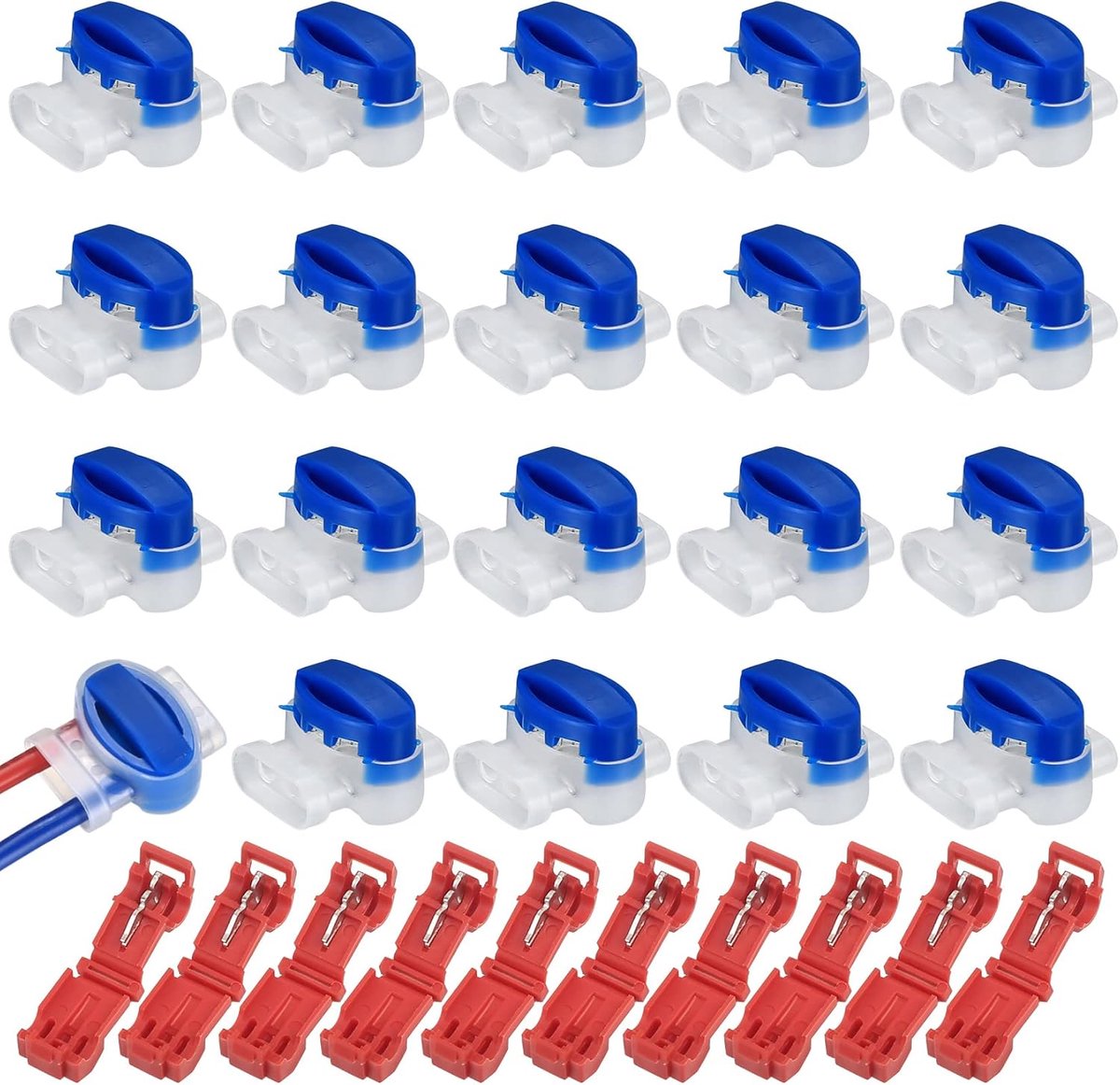 SnelShoppen - 20 Pcs Robotmaaiers Kabelconnectoren, Waterdichte Klemmen voor Robotgrasmaaier, Professionele Verbindingsstukken voor Grensdraad, Inclus