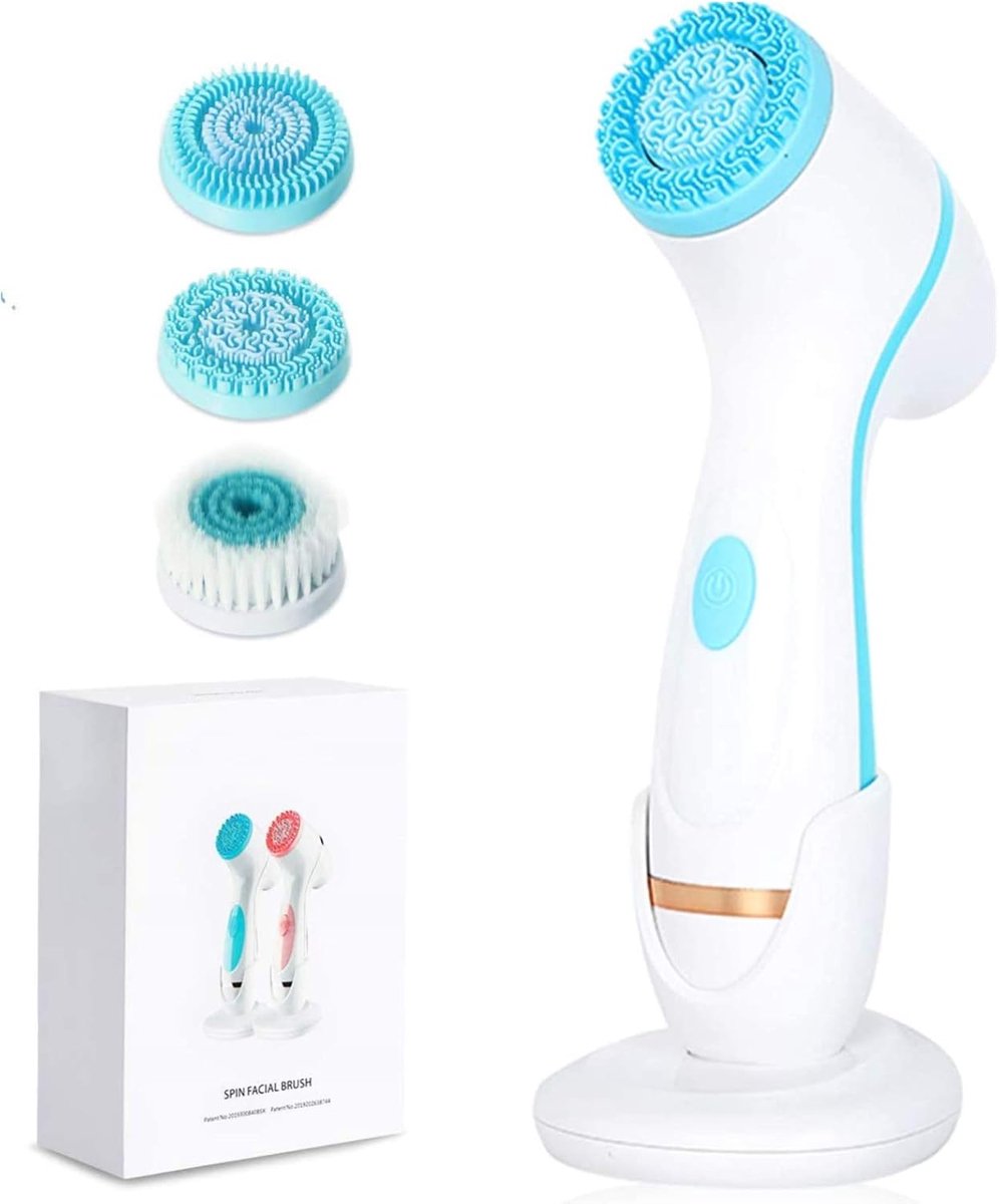 Gezichtsreinigingsborstel met 3 Opzetstukken - USB Opladen - Diepe Reiniging & Massage - Waterproof