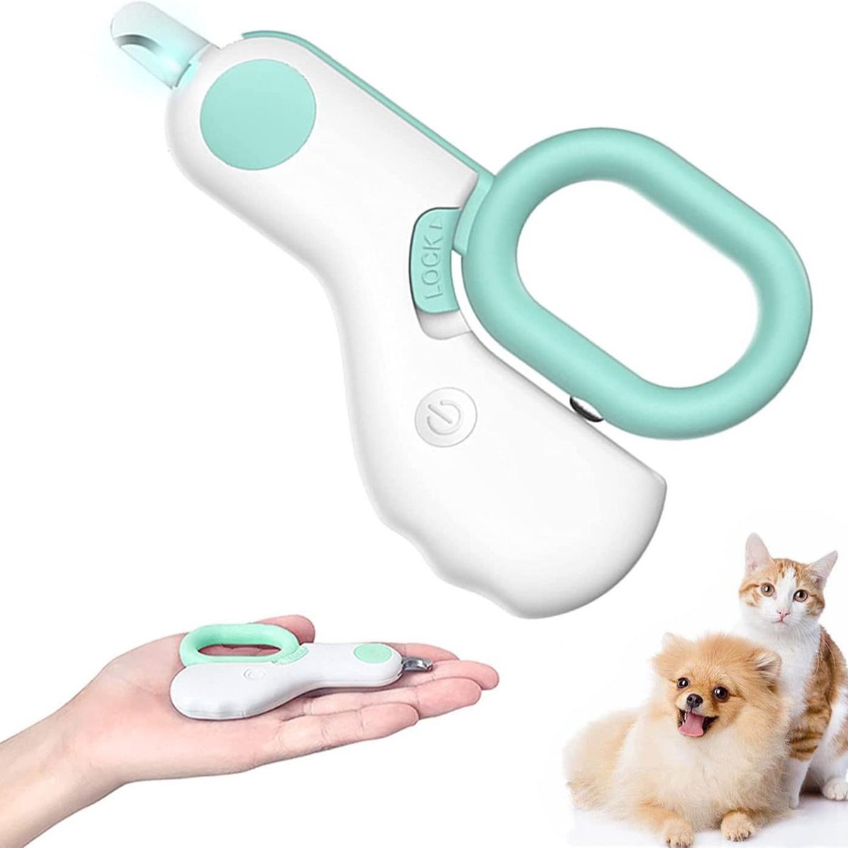 Nagelschaar Huisdier - Nagelknipper Kat - Nagelknipper met LED-verlichting – LED-nagelknipper voor katten met bloedlijnverlichting - Professionele nagelknipper voor kleine honden, katten, kittens, konijntjes, vogels, fretten en hamsters - blauw