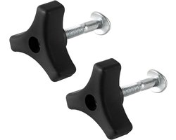 SnelShoppen - 2 Sets Grasmaaier Handgreep Knoppen Moer Bout Driehoekige Handgreep Bevestigingsschroef Set Vervanging voor Grasmaaier en Tuinmachines