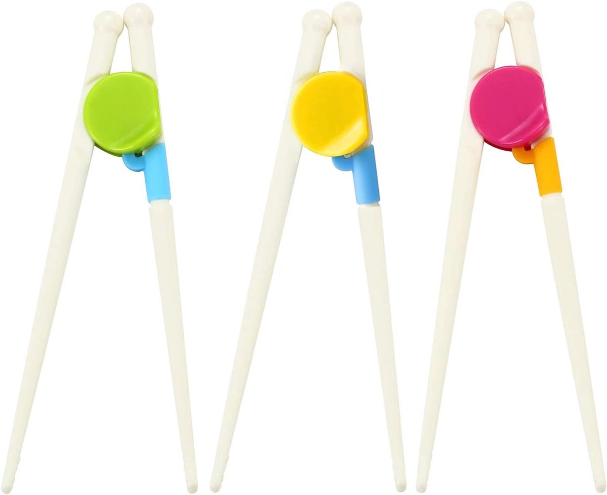 SnelShoppen - Eetstokjes voor Kinderen - Beginners en Ouderen - Hulp Ontwerp - 3 Stuks - Ideaal voor Koken en Eten - Wit - Veilig en Duurzaam