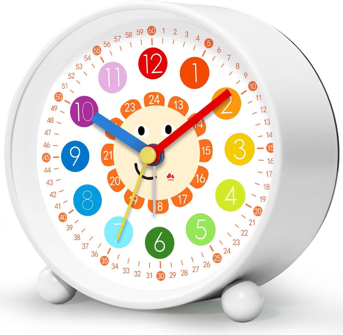 SnelShoppen - Kinderwekker zonder Tikken Analoog met Nachtlampje voor Schoolbeginner, Leren Wekker voor Jongens en Meisjes, Batterij-aangedreven, Kind