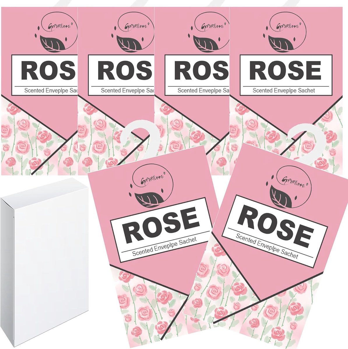 SnelShoppen - 6 Stuks Geurzakjes voor Kast en Woonruimte - Natuurlijke Geurverfrisser - Iris, Roos, Lelie, Tulp, Kruidnagel, Pioenroos - Langdurige Ge