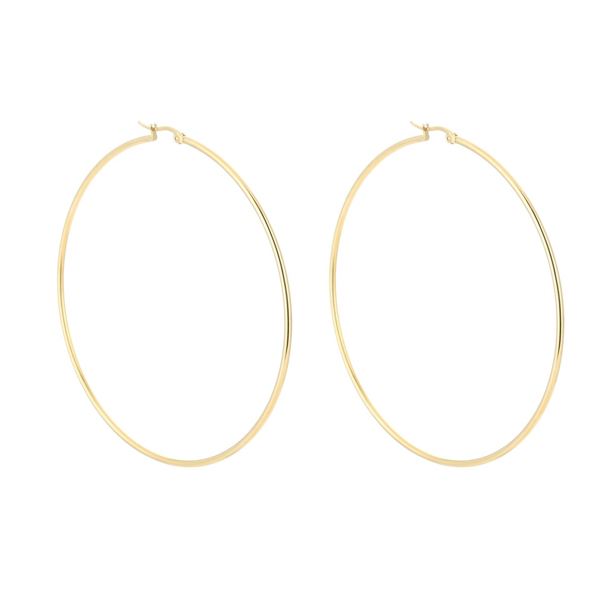 Stainless Steel Oversized Basic Hoops – Grote & Elegante Oorringen – RVS - Goud