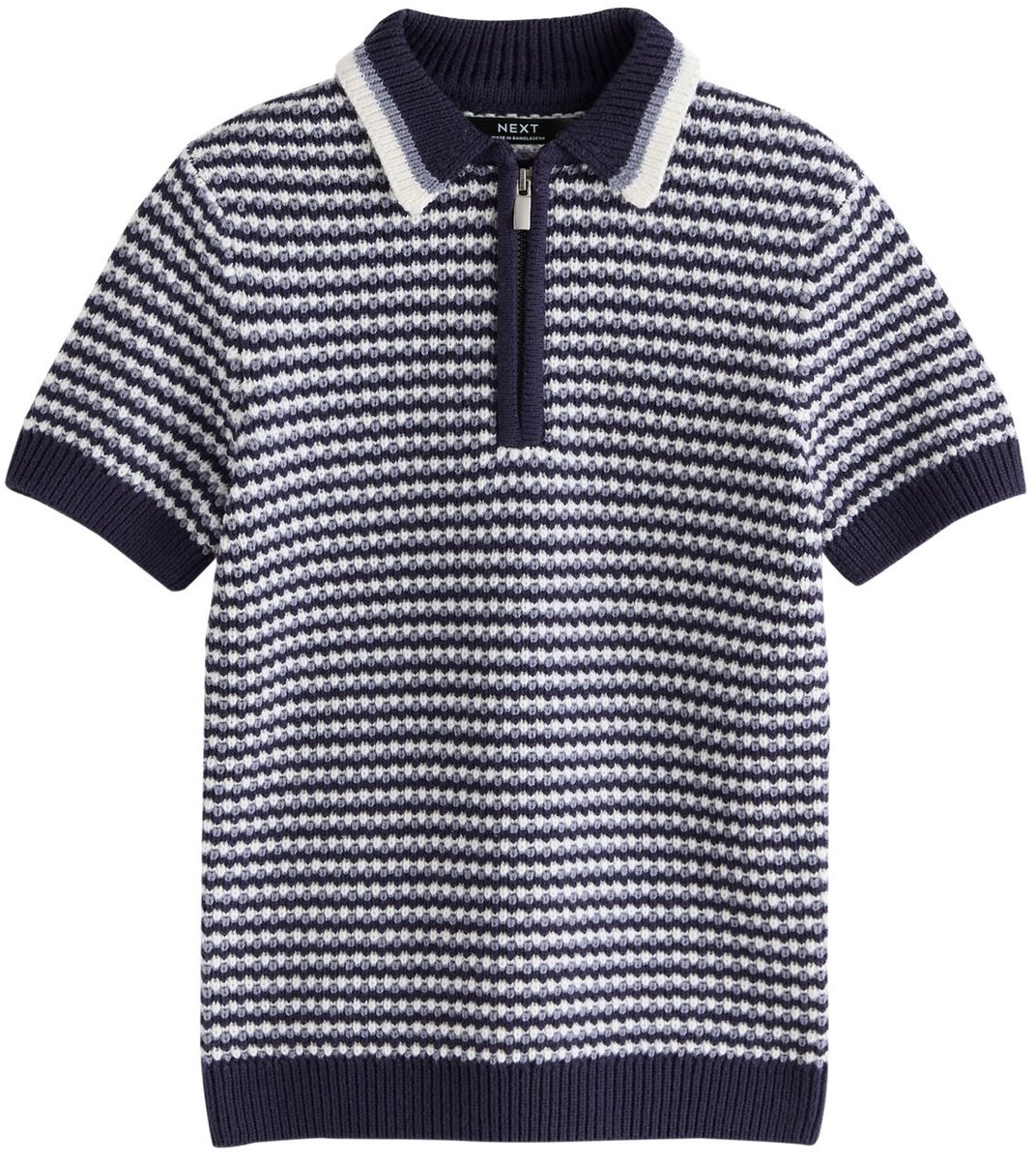Next - Jongens - Polo met gestructureerd breipatroon - Blauw