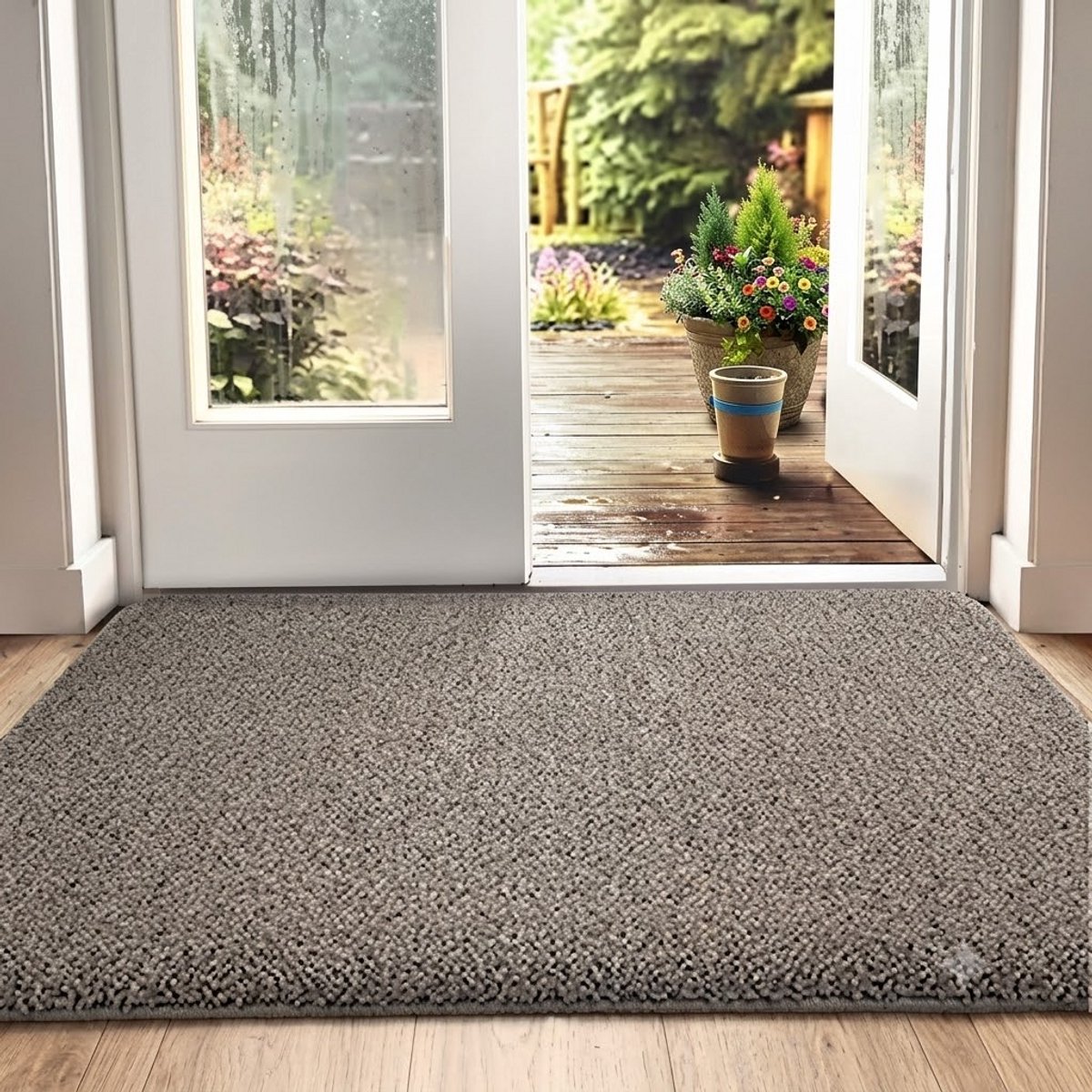 Maison Elara Deurmat 60x90 cm - Antislip Droogloopmat - Super Absorberend Entree Tapijt - Machinewasbaar - Zachte Vloermat - Bruin-Blauw