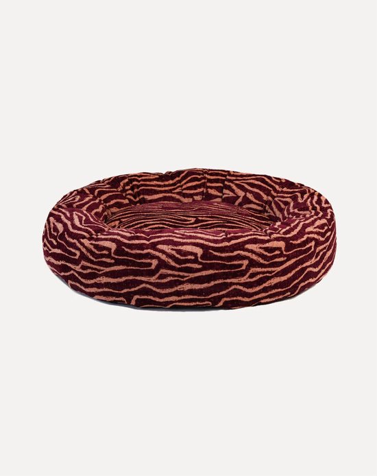 DOGGUO® Donut Hondenmand - M 70x70 cm - Orthopedisch Hondenkussen - Honden Kussen voor Hond - Zachte Hondenbed met Rand - Wasbare Hoes - Memory Foam - Dog Bed - Coussin Chien - Bordeaux Peach