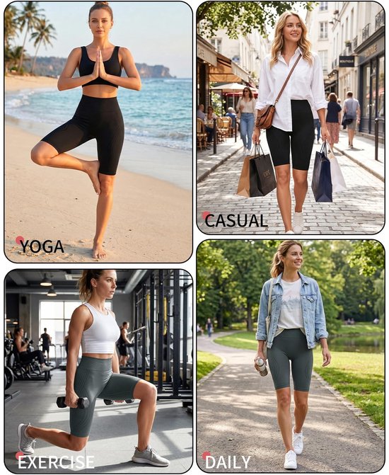 Dailygoods- Sportleggings Anti Cellulite - Hoge Taille - Compressie - Ondoorschijnend - Zwart - Draagcomfort voor Yoga/Fitness - Yogabroek van Dailygoods — afbeelding 3