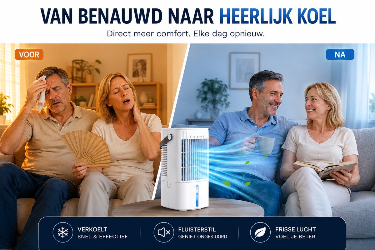 Mobiele Airco Zonder Afvoer - Mobiele Airco Zonder Slang - Compact En Zuinig - Ideaal Voor Koeling In Slaapkamers Of Kleine Kantoren thumbnail 2