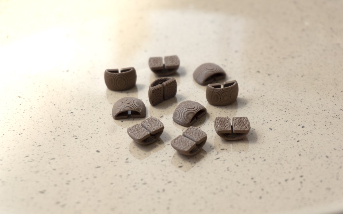 Bevestiging/ flatback om zelf haar elastiek te maken DIY (bruin)
