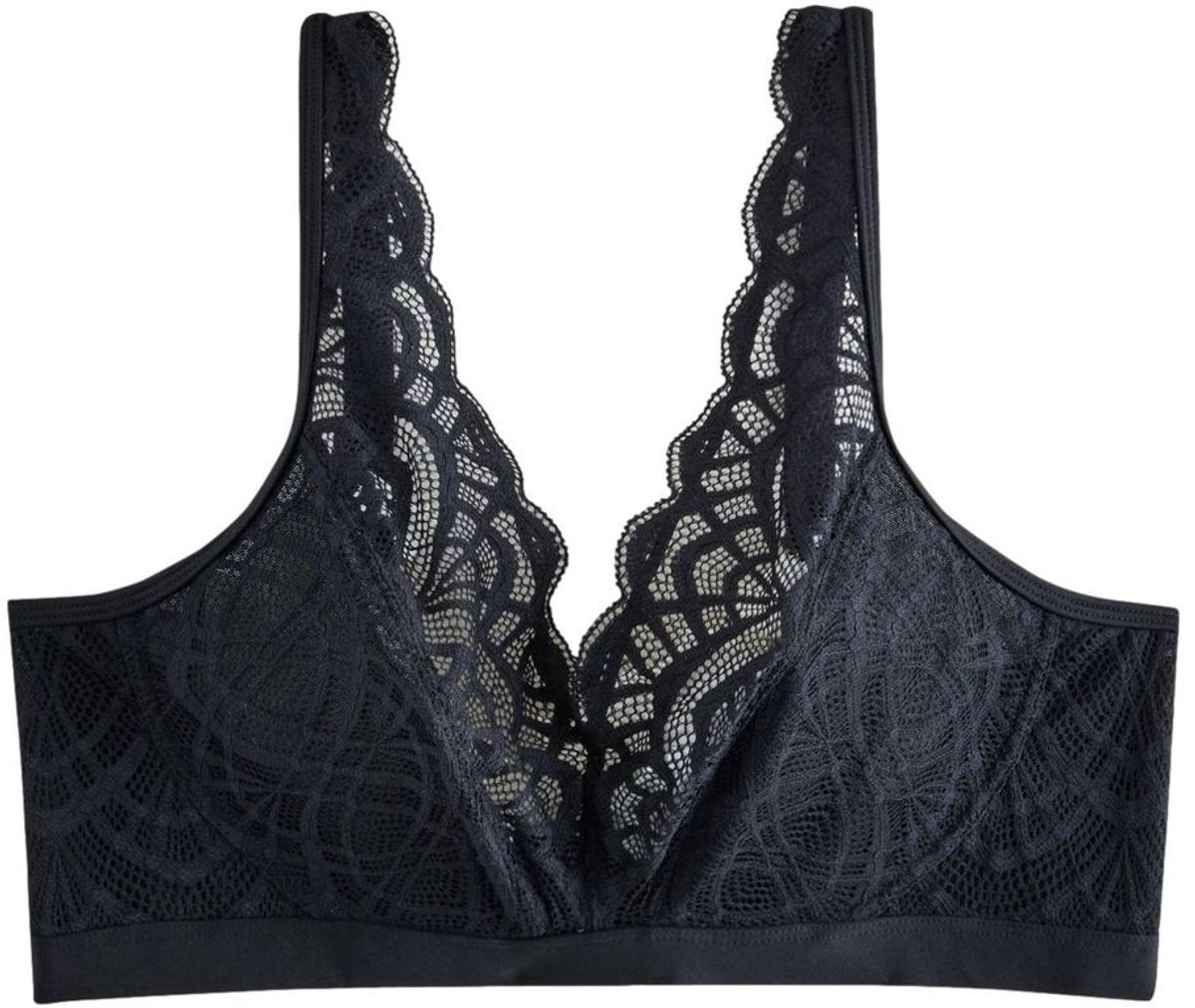 Next Dames - B-H beha zonder beugels met kant en volledige ondersteuning - Zwart Black