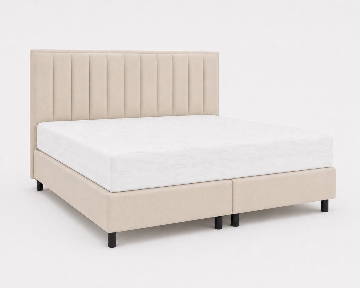Opberg Boxspring Lunara - 90x200 Compleet - Creme - Luxe Living Home