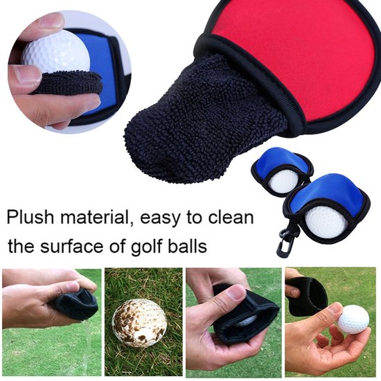 LIVIA HOME- Golfbalwaszak 6-Pack - Waterdichte Tas - Waszak met Karabijnhaak - Golfbal Cleaner - Ideaal Cadeau voor Golfliefhebbers - Klein Formaat - Golfbalreiniger van Livia Home — afbeelding 3